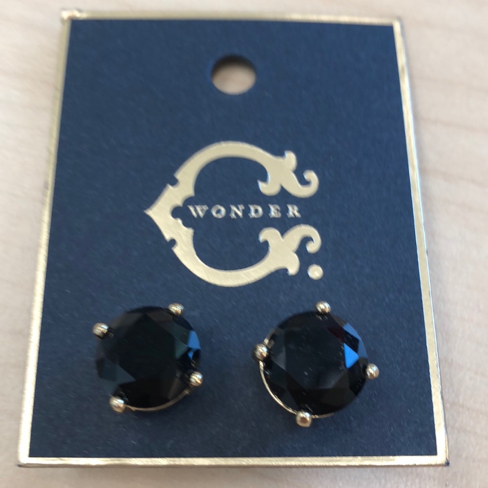 C Wonder Earrings Black Studs